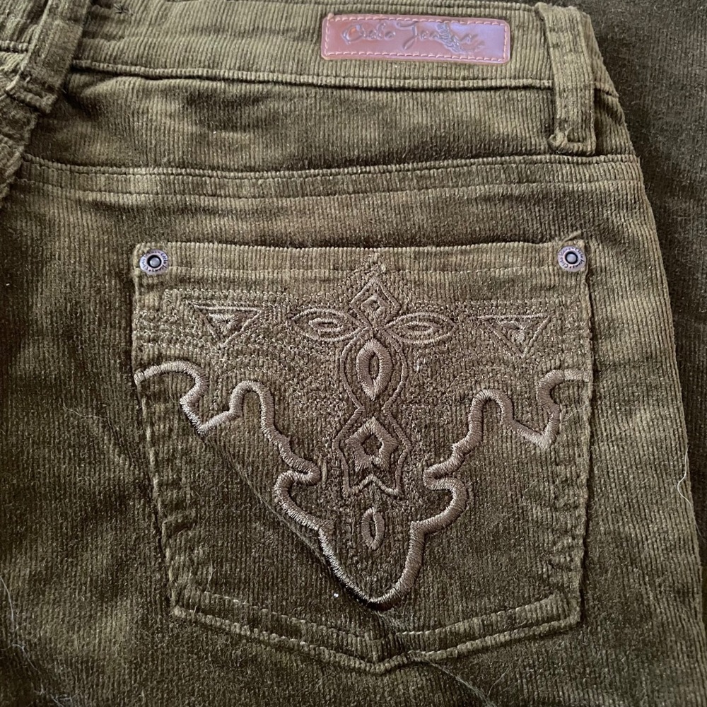 Cielo Jeans Olive Green Corduroy Flare Pants Low Rise Y2K Size 9 SP7057 NWT - Picture 6 of 14